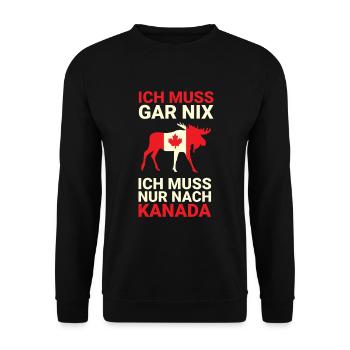 Ich muss nur nach Kanada - Unisex Pullover - Schwarz - Vorne - Alina (178cm) & Michal (187cm)