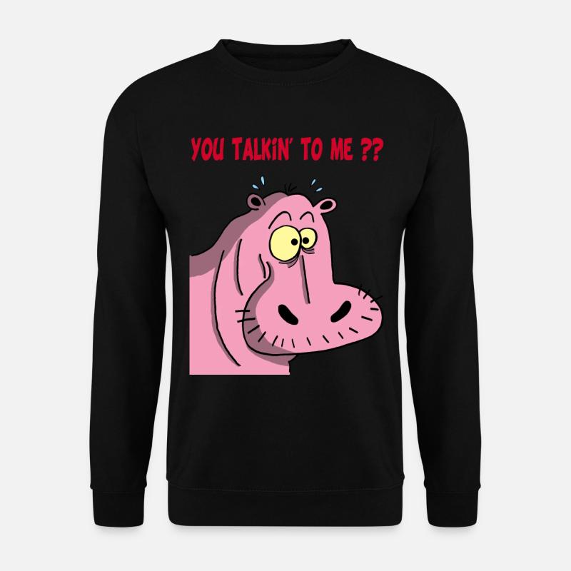 Rosa Nilpferd - Unisex Pullover - Schwarz