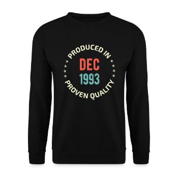 Gift 27th birthday December 1993 QUALITY - Unisex Sweatshirt - black - Front - Alina (178cm) & Michal (187cm)