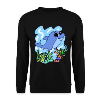 Delfin - Unisex Pullover - Schwarz - Vorne - Alina (178cm) & Michal (187cm)