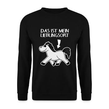 Pferdespruch Pferd Spruch - Unisex Pullover - Schwarz - Vorne - Alina (178cm) & Michal (187cm)