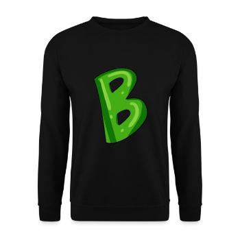B - Unisex Pullover - Schwarz - Vorne - Alina (178cm) & Michal (187cm)