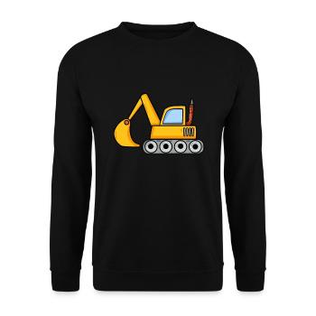 Bagger Baustelle Fahrzeug - Unisex Pullover - Schwarz - Vorne - Alina (178cm) & Michal (187cm)