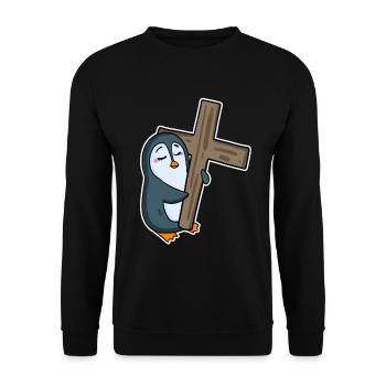 Pingouin et religion croisée - Sweat-shirt Unisexe - noir - Devant - Alina (178cm) & Michal (187cm)