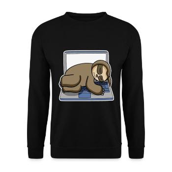 Paresseux bureau drôle Détente - Sweat-shirt Unisexe - noir - Devant - Alina (178cm) & Michal (187cm)