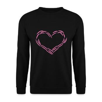Herz Rosa - Unisex Pullover - Schwarz - Vorne - Alina (178cm) & Michal (187cm)
