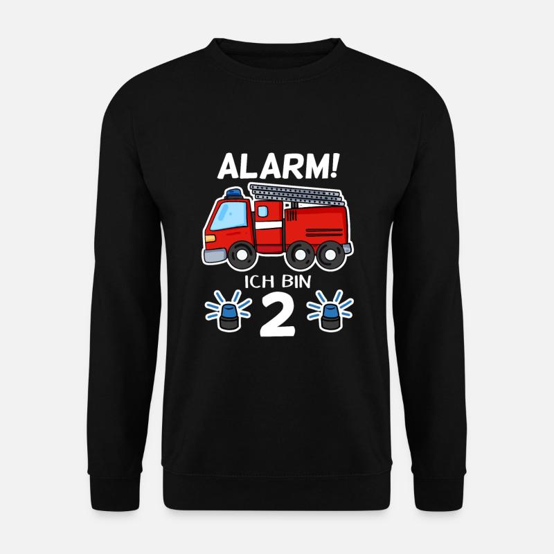 Feuerwehr 2 Jahre Geburtstag - 2 Jahre alt - Unisex Pullover - Schwarz
