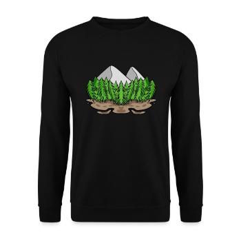 Mountain Mountains - Unisex Sweatshirt - black - Front - Alina (178cm) & Michal (187cm)