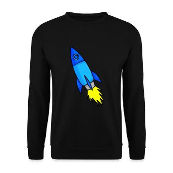 Missile spatial - Sweat-shirt Unisexe - noir - Devant - Alina (178cm) & Michal (187cm)