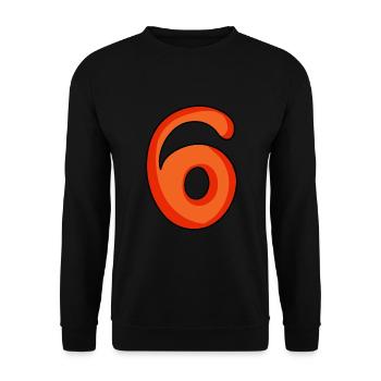 Ziffer 6 Zahl Nummer Sechs - Unisex Pullover - Schwarz - Vorne - Alina (178cm) & Michal (187cm)