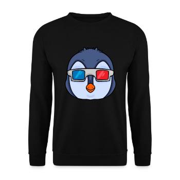 Pingouin avec 3 lunettes - Sweat-shirt Unisexe - noir - Devant - Alina (178cm) & Michal (187cm)