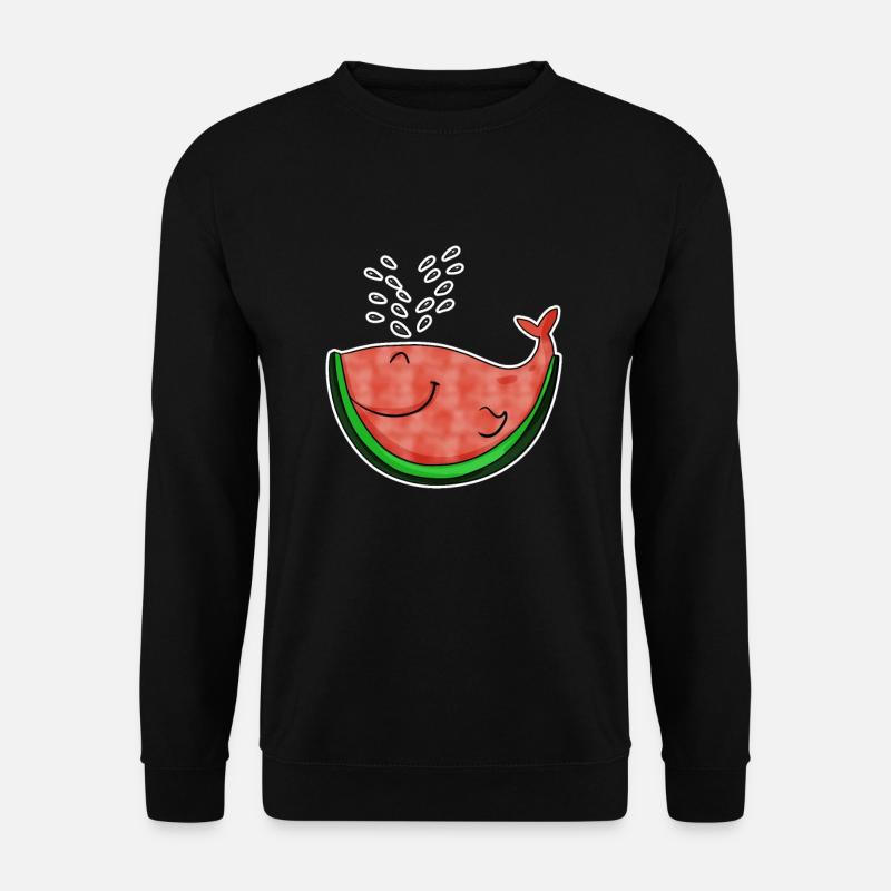 Wassermelone Wal - Unisex Pullover - Schwarz