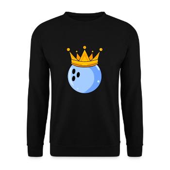 Bowling King - Bowling Ball King Crown - Unisex Sweatshirt - black - Front - Alina (178cm) & Michal (187cm)