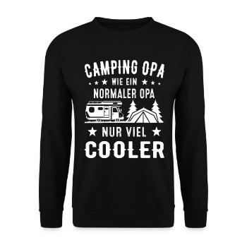 Camping Opa wie ein normaler Opa nur viel Cooler - Unisex Pullover - Schwarz - Vorne - Alina (178cm) & Michal (187cm)
