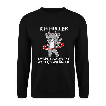 Hullern Katze - Unisex Pullover - Schwarz - Vorne - Alina (178cm) & Michal (187cm)