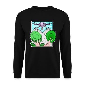 Drone - Sweat-shirt Unisexe - noir - Devant - Alina (178cm) & Michal (187cm)