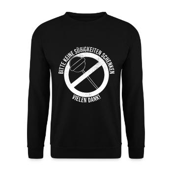 Keine Süßigkeiten Bitte - Unisex Pullover - Schwarz - Vorne - Alina (178cm) & Michal (187cm)
