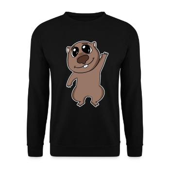 Wombat animal motif cute sweet - Unisex Sweatshirt - black - Front - Alina (178cm) & Michal (187cm)