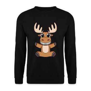 elk - Unisex Sweatshirt - black - Front - Alina (178cm) & Michal (187cm)