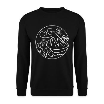 Hikers Hiking Mountain Mountains Sun - Unisex Sweatshirt - black - Front - Alina (178cm) & Michal (187cm)