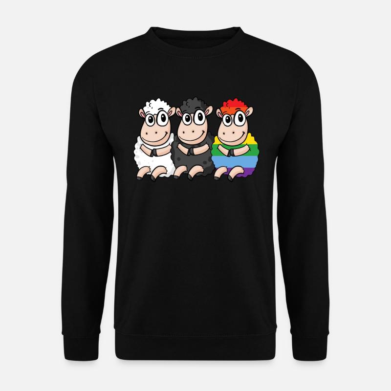 Schwarzes Schaf - Regenbogen Schaf - Unisex Pullover - Schwarz