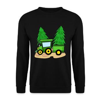 Tractor with trailer - Unisex Sweatshirt - black - Front - Alina (178cm) & Michal (187cm)