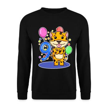 9 ans - Jaguar - 9e anniversaire Cadeau - Sweat-shirt Unisexe - noir - Devant - Alina (178cm) & Michal (187cm)