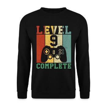 9 Anniversaire Niveau 9 complete - Sweat-shirt Unisexe - noir - Devant - Alina (178cm) & Michal (187cm)