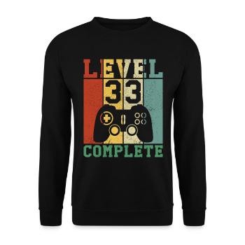 33 Birthday Level 33 complete - Unisex Sweatshirt - black - Front - Alina (178cm) & Michal (187cm)