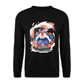 Mouette avec ancre - Sweat-shirt Unisexe - noir - Devant - Alina (178cm) & Michal (187cm)