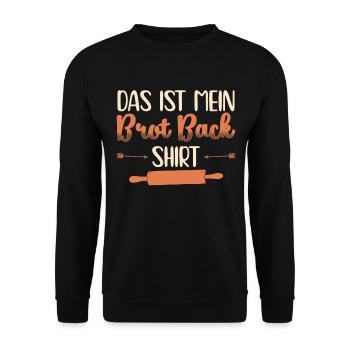 Das ist mein Brot Back - Unisex Pullover - Schwarz - Vorne - Alina (178cm) & Michal (187cm)