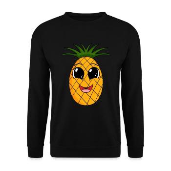Ananas - Unisex Pullover - Schwarz - Vorne - Alina (178cm) & Michal (187cm)