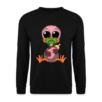 Baby Strauß - Unisex Pullover - Schwarz - Vorne - Alina (178cm) & Michal (187cm)