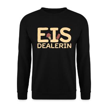 Eis Dealerin I Eiswaffeln Wassereis - Unisex Pullover - Schwarz - Vorne - Alina (178cm) & Michal (187cm)