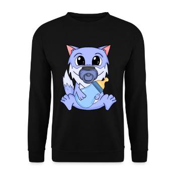 Baby Wolf - Unisex Pullover - Schwarz - Vorne - Alina (178cm) & Michal (187cm)