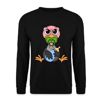 Baby Geier - Unisex Pullover - Schwarz - Vorne - Alina (178cm) & Michal (187cm)
