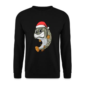 Noël du poisson brochet - Sweat-shirt Unisexe - noir - Devant - Alina (178cm) & Michal (187cm)