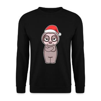 Sloth Christmas - Unisex Sweatshirt - black - Front - Alina (178cm) & Michal (187cm)