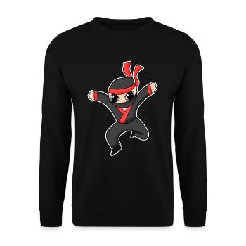 Ninja - Unisex Pullover - Schwarz - Vorne - Alina (178cm) & Michal (187cm)