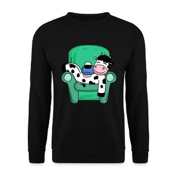 Cow - Unisex Sweatshirt - black - Front - Alina (178cm) & Michal (187cm)