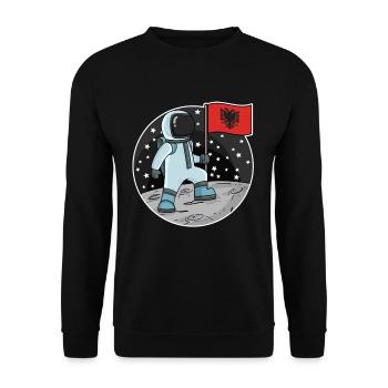 Astronaute avec drapeau Albanie - Sweat-shirt Unisexe - noir - Devant - Alina (178cm) & Michal (187cm)