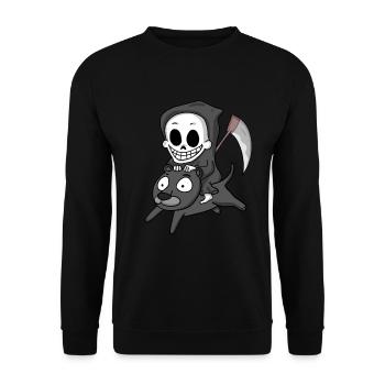 Grim Reaper and Black Panther - Unisex Sweatshirt - black - Front - Alina (178cm) & Michal (187cm)