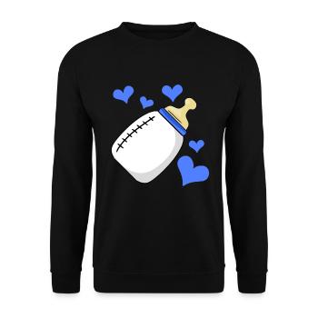 Milk bottle Boy pregnant birth - Unisex Sweatshirt - black - Front - Alina (178cm) & Michal (187cm)