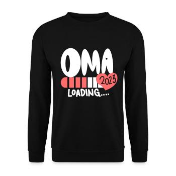 Oma 2023 - Werdende Oma 2023 - Unisex Pullover - Schwarz - Vorne - Alina (178cm) & Michal (187cm)