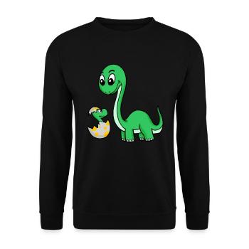 Dinosaures avec bébés dinosaures - Sweat-shirt Unisexe - noir - Devant - Alina (178cm) & Michal (187cm)