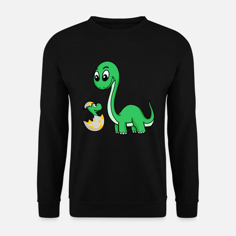 Dinosaurier mit Baby Dinosaurier - Unisex Pullover - Schwarz