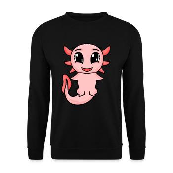 Axolotl - Sweat-shirt Unisexe - noir - Devant - Alina (178cm) & Michal (187cm)