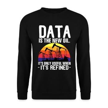 Data Oil - Unisex Sweatshirt - black - Front - Alina (178cm) & Michal (187cm)