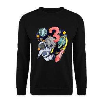 3 anniversaire garçon - 3 ans - J’ai 3 ans - Sweat-shirt Unisexe - noir - Devant - Alina (178cm) & Michal (187cm)