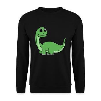 Dino Motiv - Unisex Pullover - Schwarz - Vorne - Alina (178cm) & Michal (187cm)